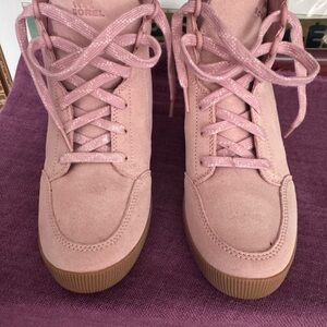 Sorel Women's Soft Pink Lace-Up Sneakers